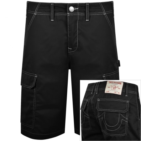 True Religion Utility Cargo Shorts Jet Black | Mainline Menswear us